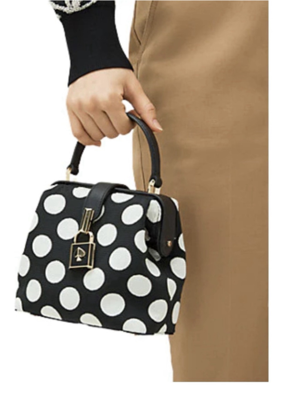 Kate Spade New York Bikini Dot Mini Bag Black White NWOT - Picture 2 of 4